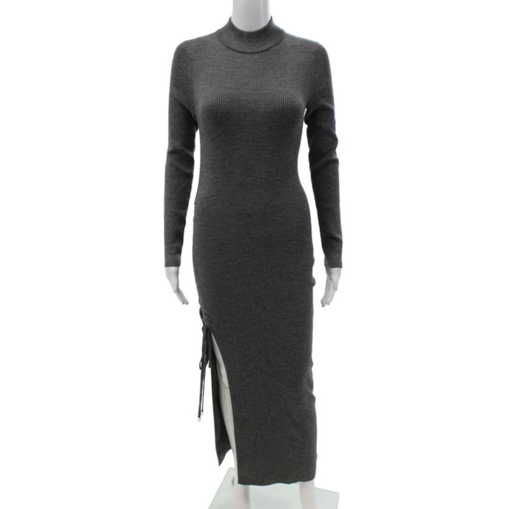 Michael Michael Kors Womens Sweater Dress Dark Gray Long Sleeve Size S